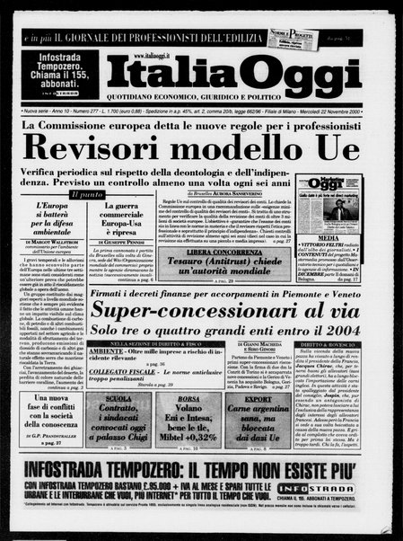 Italia oggi : quotidiano di economia finanza e politica